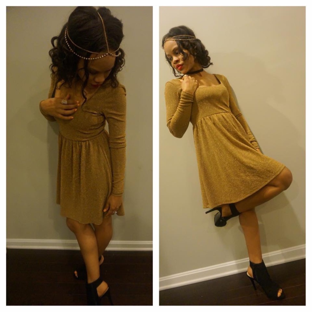 Free People Gold Dress